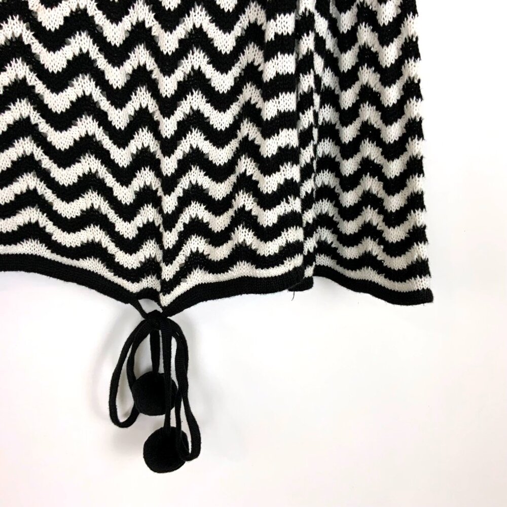 Trina Turk Black & White Chevron Pattern Knit Cotton Sweater Sz M - Picture 11 of 16